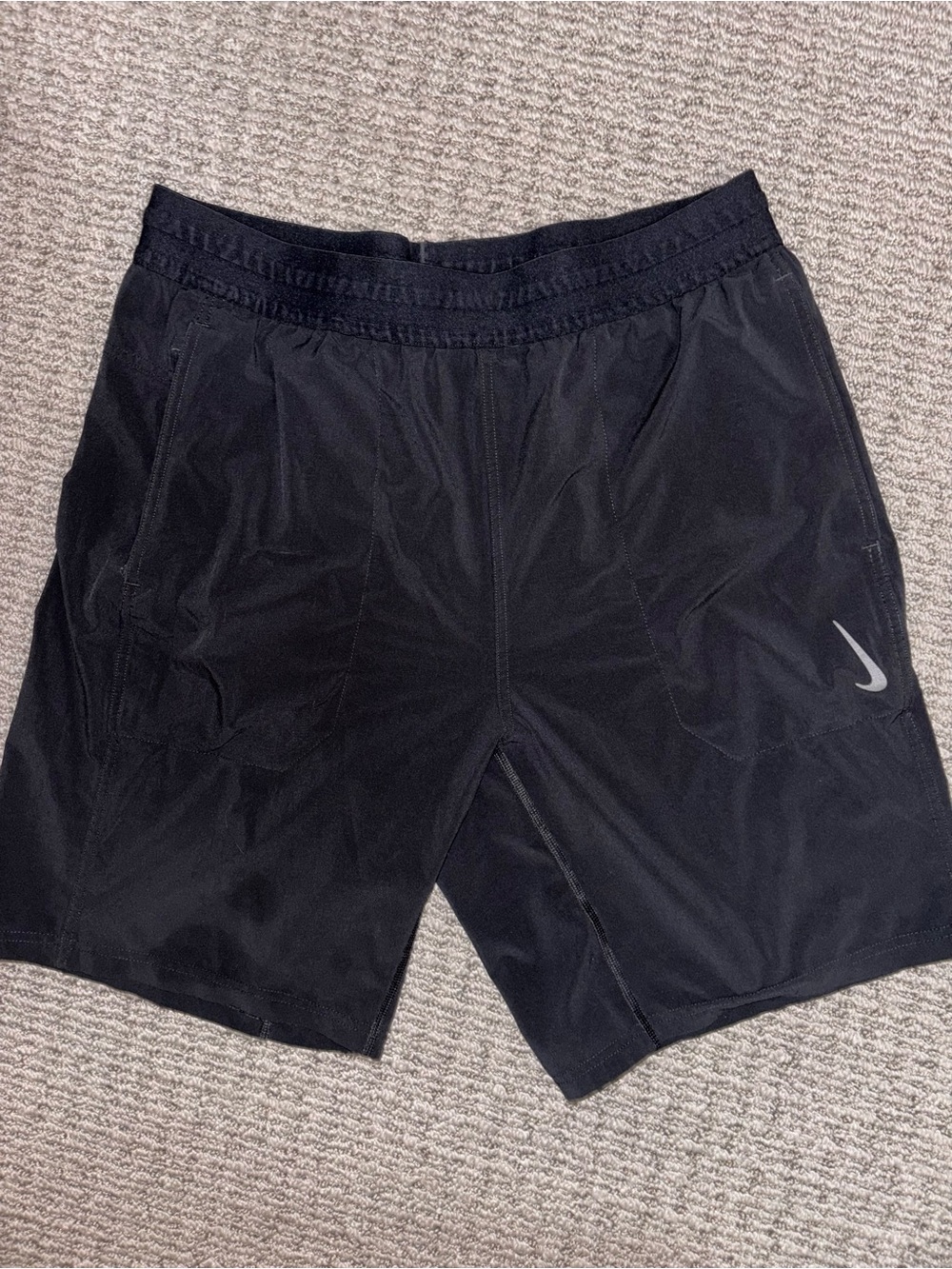 Nike Men’s Black Athletic Shorts with Reflective Swoosh
